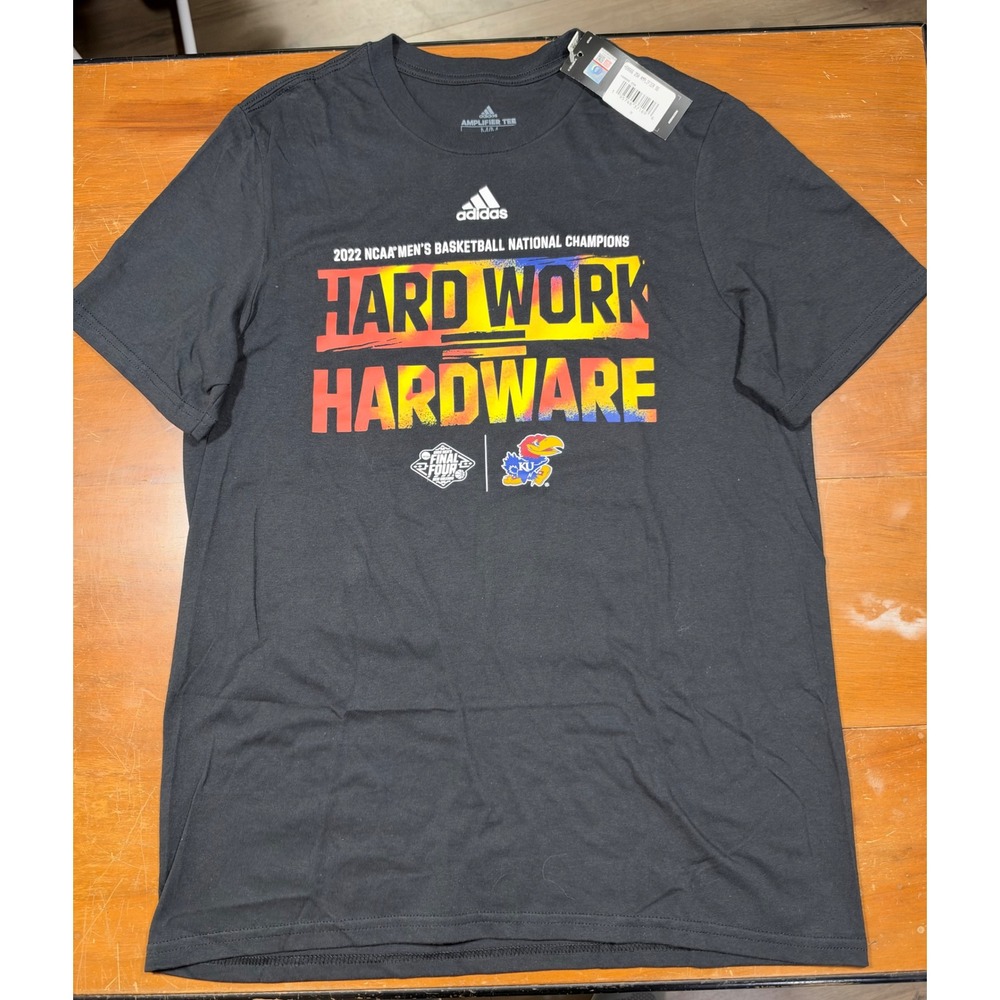 NWT Kansas Jayhawks Champions Adidas Graphic Tee Men M Black 2022 NCAA 28L001
